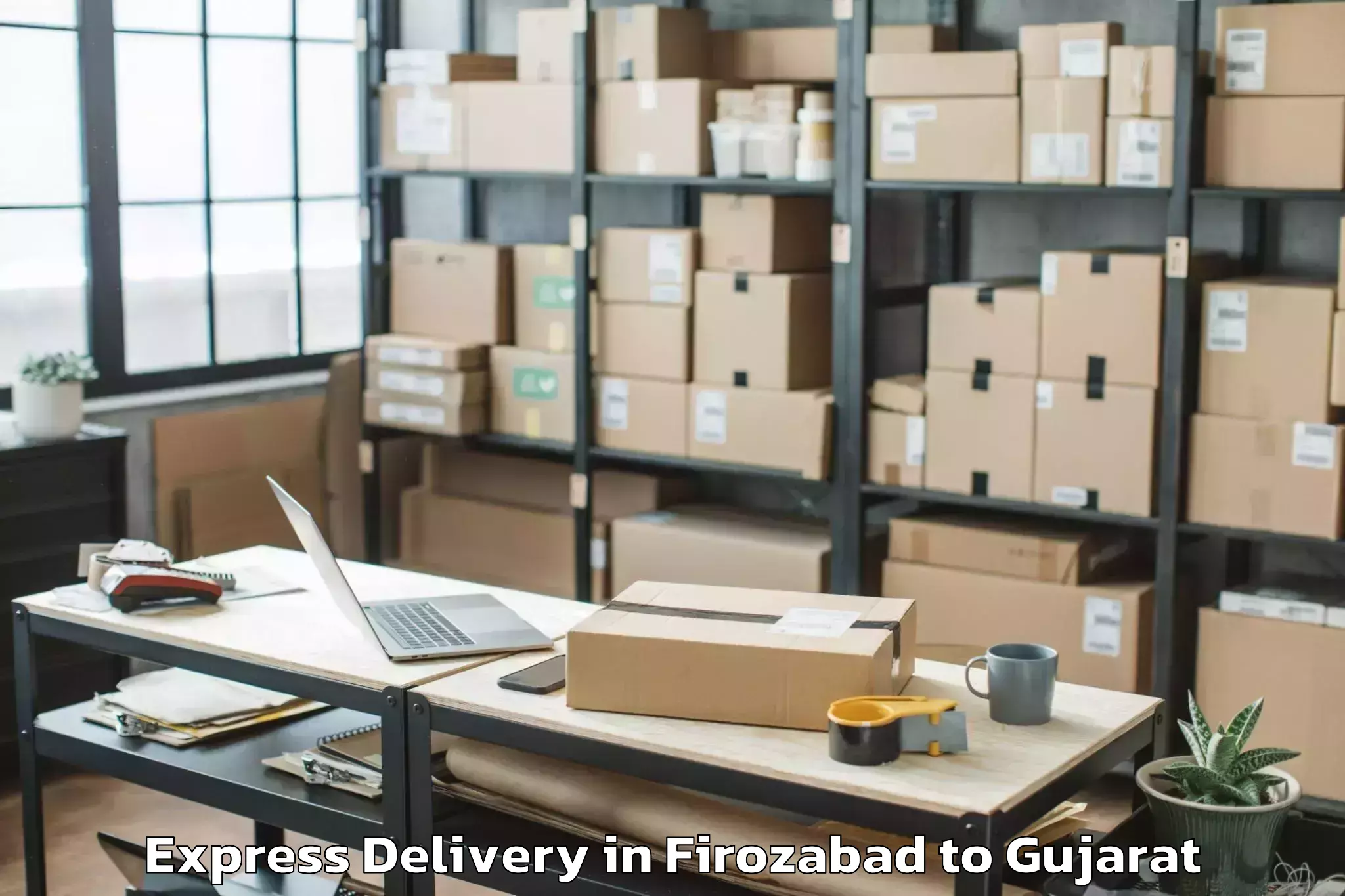 Professional Firozabad to Karnavati University Gandhinag Express Delivery